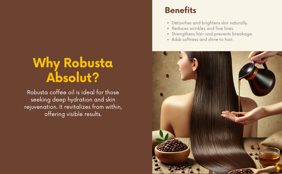 Robusta Absolut Coffee Oil | 100 % Pure Essential Coffee Oil | For Skin & Hair Care