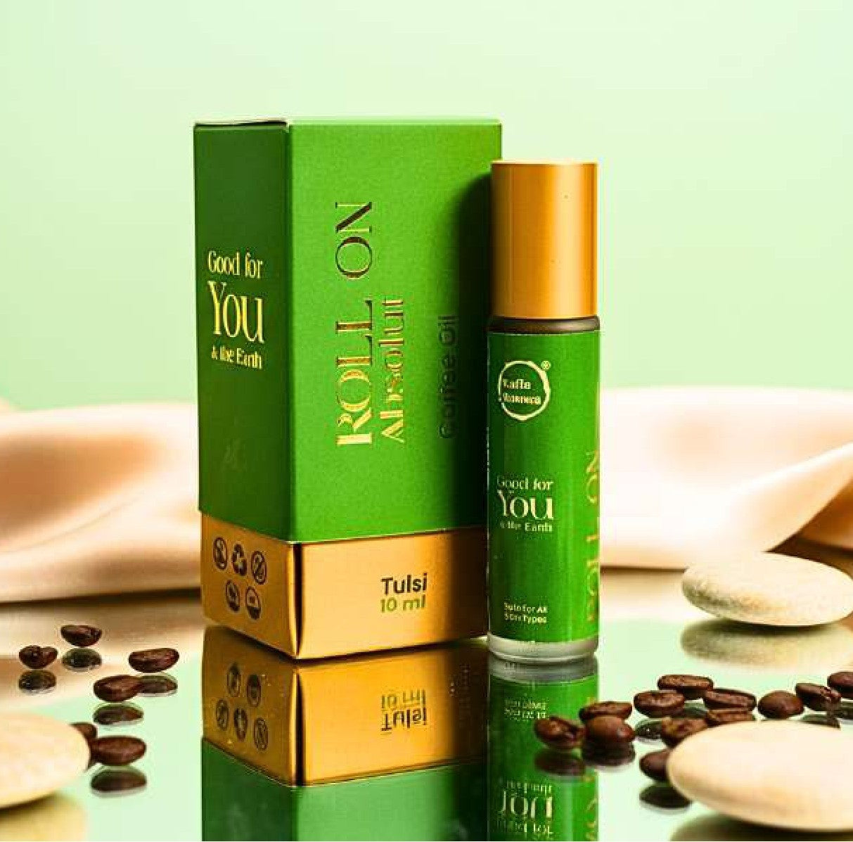 Coffee Oil Tulsi Roll On | for Under Eye Puffiness & Skin Resilience